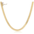 3mm FJ Fallon Fashion Jewelry Two-way Cuban Link Chain Plated in 14K Gold Brass Based