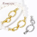 18K Gold Plated Brass Zircon Connector Clasps for DIY Jewelry Trendy Bracelet/Necklace Accessories Jewelry Findings Components