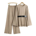 Wholesale Autumn and Winter Knitted 2 Piece Women Two Piece Set Pullover Sweater Pants Set Women's Sweater Suit