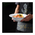 Restaurant Buffet White Porcelain Bone China Dinnerware 8.5/10/12 Inch Pasta Plate Ceramic Dishes Soup Plates and Dishes