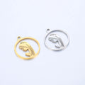Fashion Jewelry Pendants & Charms Wholesale Round Hollow Out Stainless Steel Mary Pendant DIY Jewelry Necklace Accessories