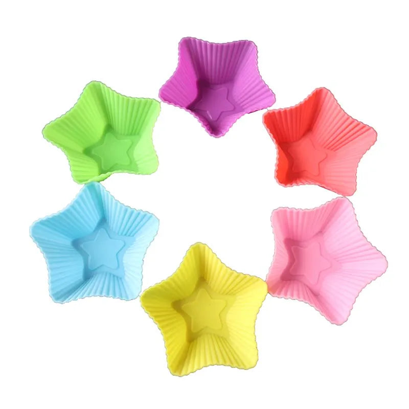 Star Flower Mafen Cup Silicone Cake Mold Popular Silicone Soap Mold Wholesale High-quality 7cm Moulds Silicone Muffin Pan