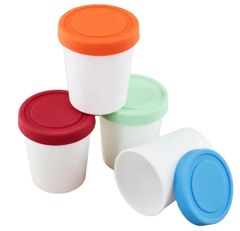2026 Wholesale Food Grade Plastic Ice Cream Container Biodegradable Plastic Ice Cream Tubs With Silicone Lid