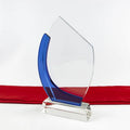 Factory Wholesale Blank Crystal Glass Trophy Customized Wooden Award Plaque clear Crystal Award Trophy