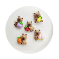 New Transparent Fruit Animals Flatback Resin Cabochons Lovely Cartoon Animal Slime Charms for Scrapbooking Hair Bow Center Decor