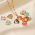 Enamel Heart Mini Pendant and Evileye Charms Bracelets Necklaces DIY Jewelry Findings Handcrafts Accessories