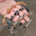 Venda Jeweled Headband Luxury  Hairband Rhinestone Retro Headbands French Elegant Hair Hoop Bling Thin Crystal Headband