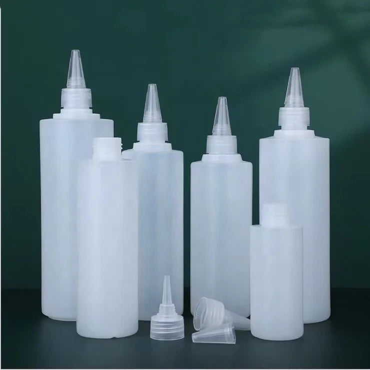 Low MOQ 3oz 90ml White clear Squeeze HDPE Bottle Glue Bottle Empty Bottle for Glue with Twist Cap