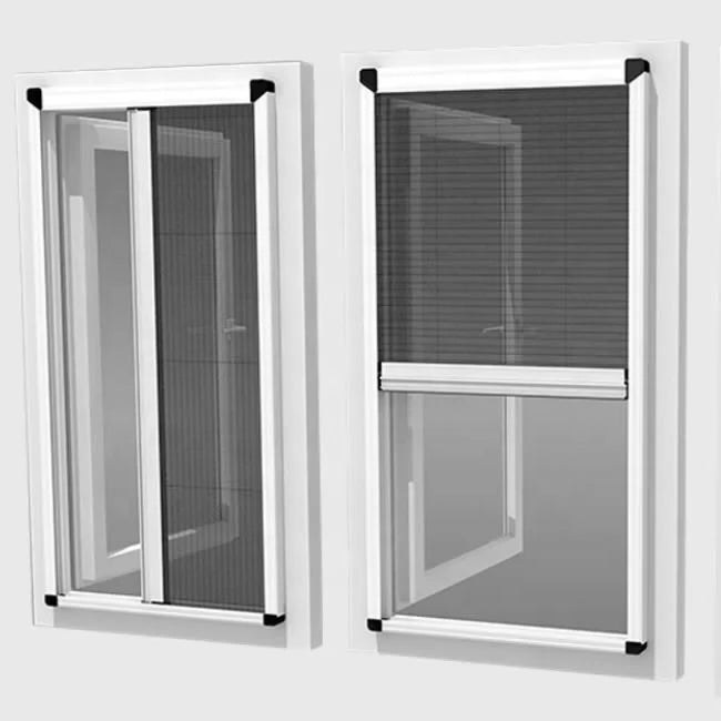 Modern Design Retractable Fly Screen Aluminium Window Aluminum Alloy Door Screen Mosquito Net Polyester Pleated Mesh Bug Mesh