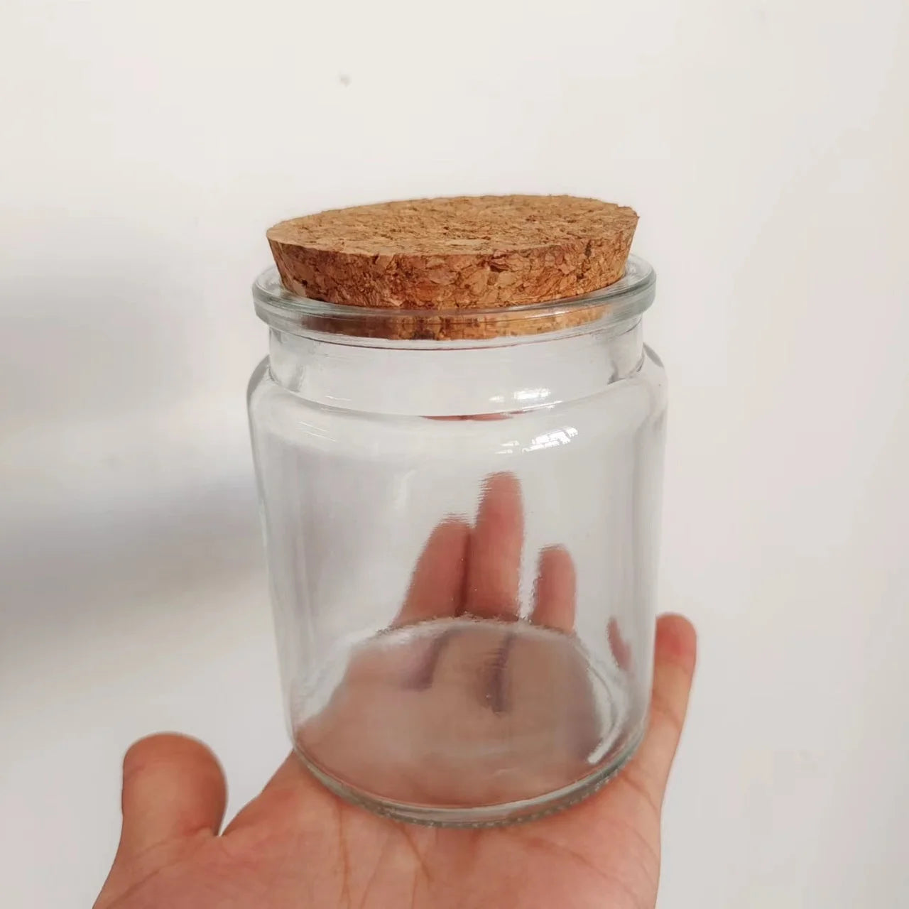 200ml 6oz 7oz clear Round Candle Jar Candle Cups Glass Jars Candle Jars With with Cork Lid