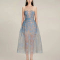 Women's Clothing Summer New Flower Lace Sequin Dress Unique Evening Dress