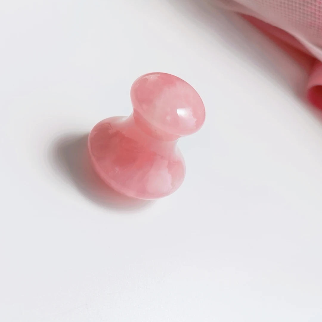 Huiying Natural Mushroom shape rose quartz gua sha board for Beauty and personal care