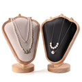 A1 New Fashion Necklace Display Stand  Bamboo and Wood Tray Jewelry Display Rack for Packaging & Display