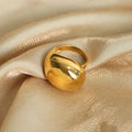 Fashion Tarnish Free Jewelry Smooth Geometric Chunky Water Drop Ring Minimalist Waterproof 18k Gold Plated Stainless Steel Ring