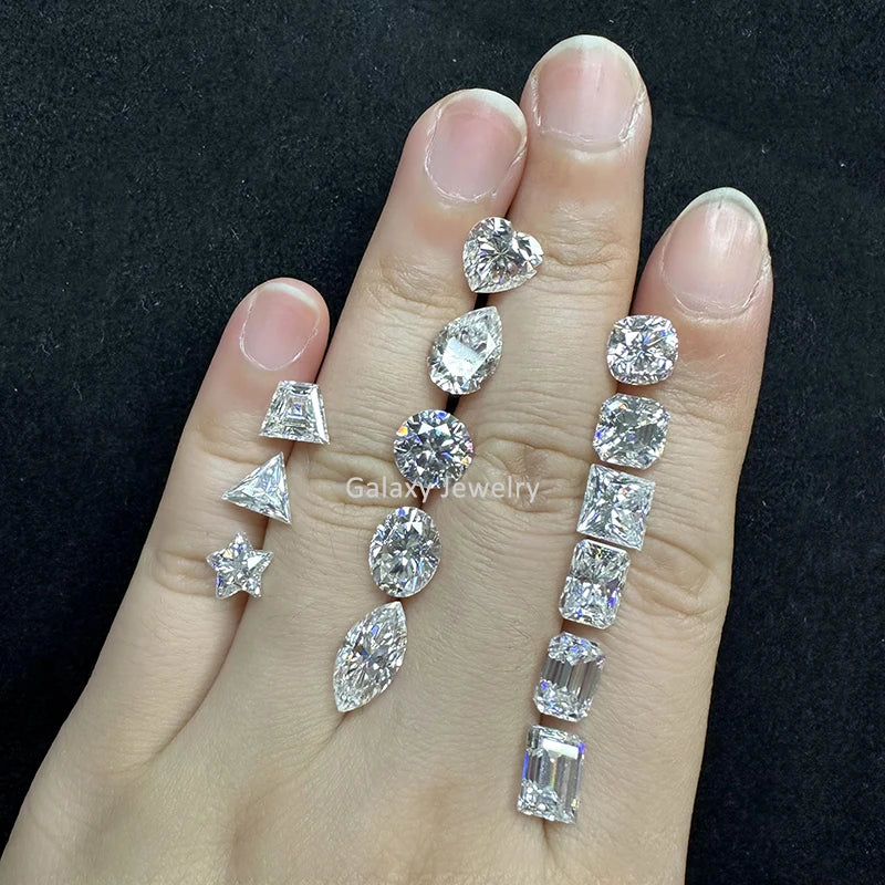Wholesale 1ct 2ct 3ct D VVS1 Asscher Marquise Heart Pear Oval Emerald Round Baguette Cut Loose Gemstone Stone Moissanite