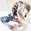Bohemian Wide Edges Plant Pattern Diademas Spring Colorful Flexible Fabric Hair Accessories Versatile Knotted Hair Headband