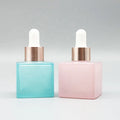 30ml Glass Serum Bottle Matte Blue and pink Face Essential Oil Dropper Container Bottle 30ml