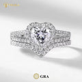 1ct Heart-Shaped Moissanite Ring S925 Sterling Silver Diamond Set Jewelry Gift Moissanite Diamond Ring