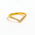 High End 18K Gold Plated Individuality Dainty Zirconia Half Pave Arrow Ring Stainless Steel Trendy Simple Gold Plated Jewelry