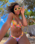 Custom Floral Print Two Piece Swimwear Recycle Fabric Swimsuits Woman Bikini 2 Pieces Swimsuit