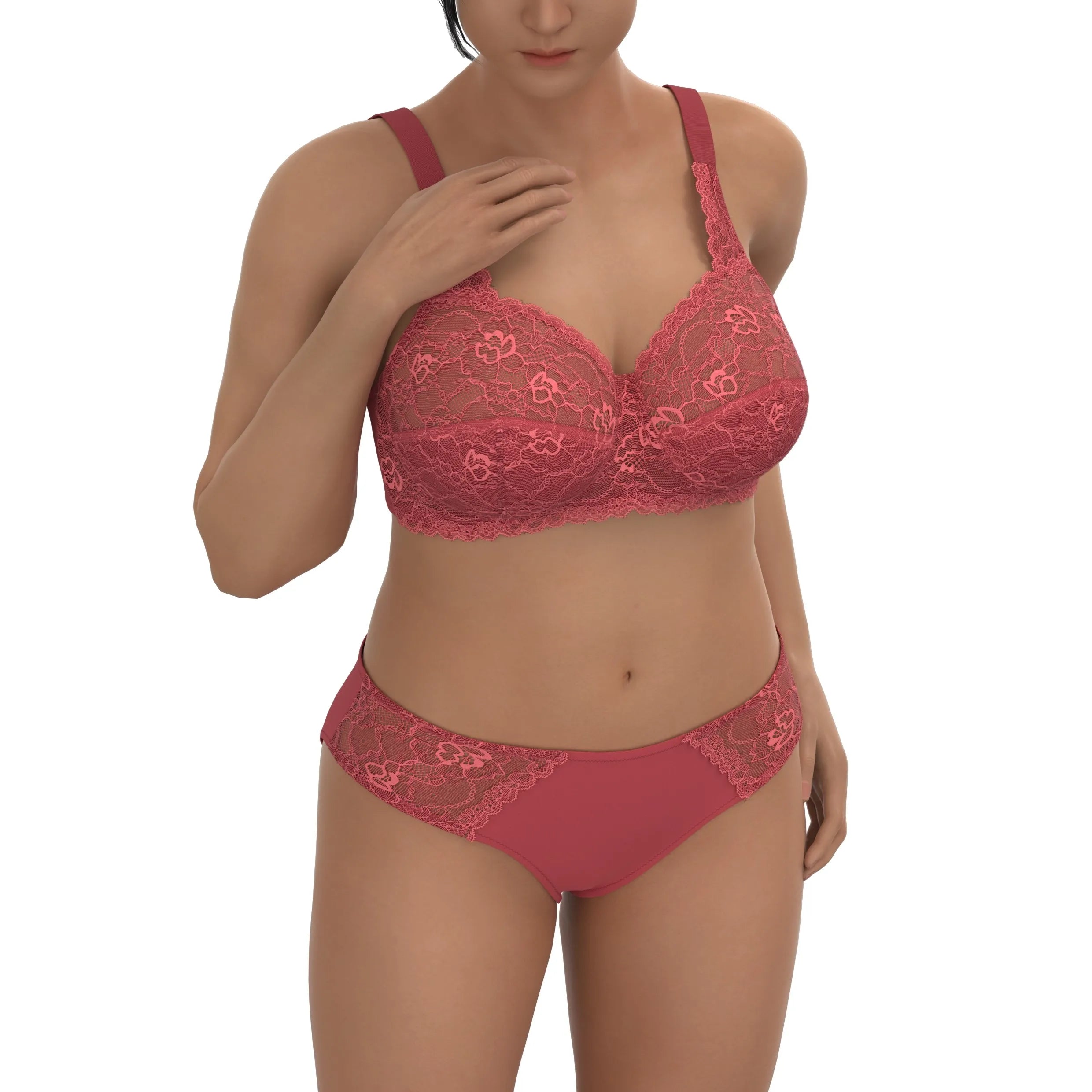 Large Size Lace Embroidery Seamless Breathable Women's Plus Size 5XL Full Cup Underwire Bra and Hipster Panty Sets