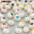 MD98 DIY Jewelry Accessories Natural Pearl with Zircons Handmade Brass Charms Necklace Making Findings 6pcs/Lot