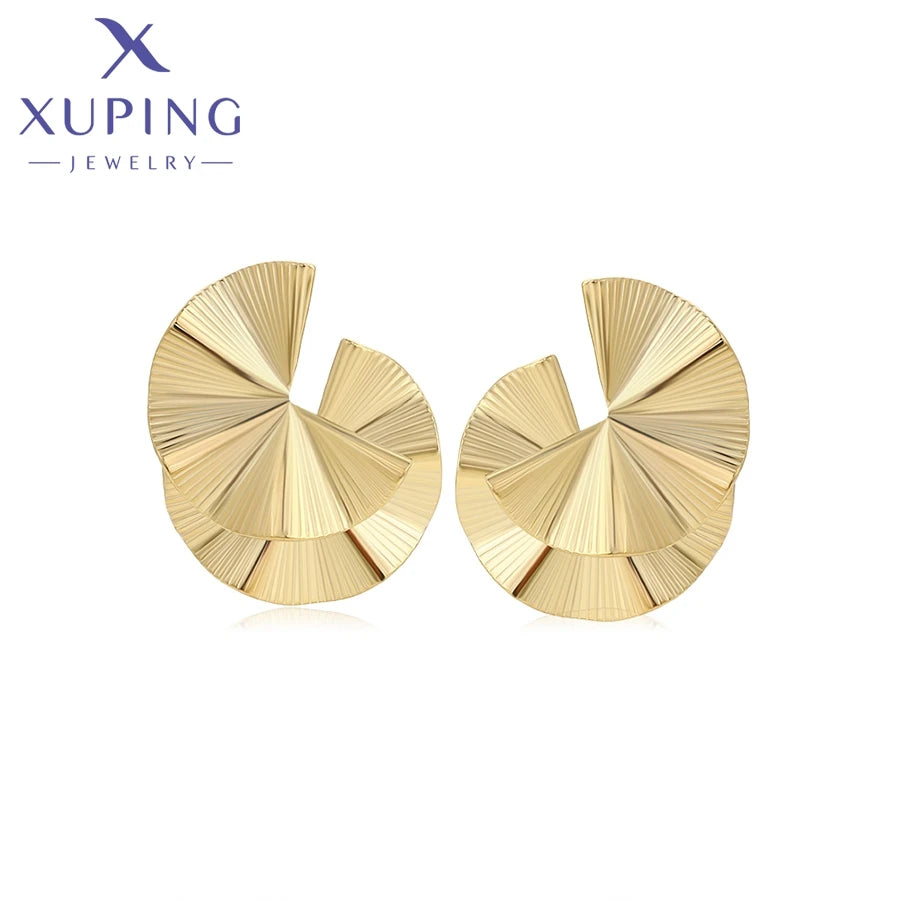 XUPING T000962083 Pie Chart Design New Style Product Female Stainless Steel Jewelry Fashion Simple 14K Gold Color Earring