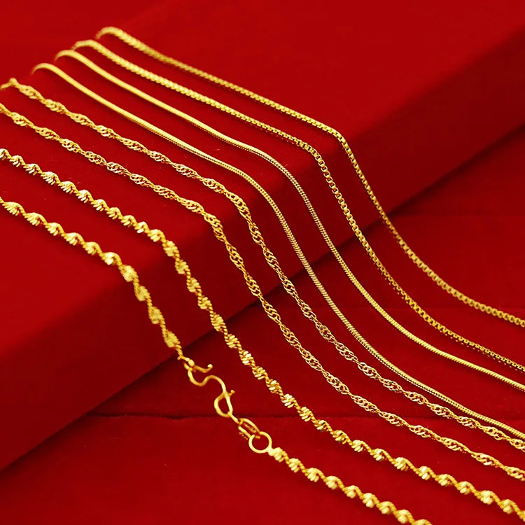 Dubai Gold Jewellery Designs 24k Chain Gold Necklace for Women New Gold Chains Design