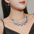 Hot Selling Fashion Crystal Necklace Earring Jewelry Set Bridal Wedding Rhinestone Necklace Earrings