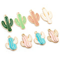 10pcs Enamel Cactus Charms Pendant for Jewelry Making Supplies Alloy Drop Oil DIY Jewelry Making Findings Accessories