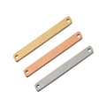 Custom Engraved Steel Metal Tags Gold bar Charm with Two Holes for Bracelets or Necklaces