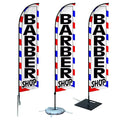 48h Fast Delivery Feather Flag Banner 100%Polyester Double-Side Screen Print Advertising Barber Shop Swooper Feather Flag Custom