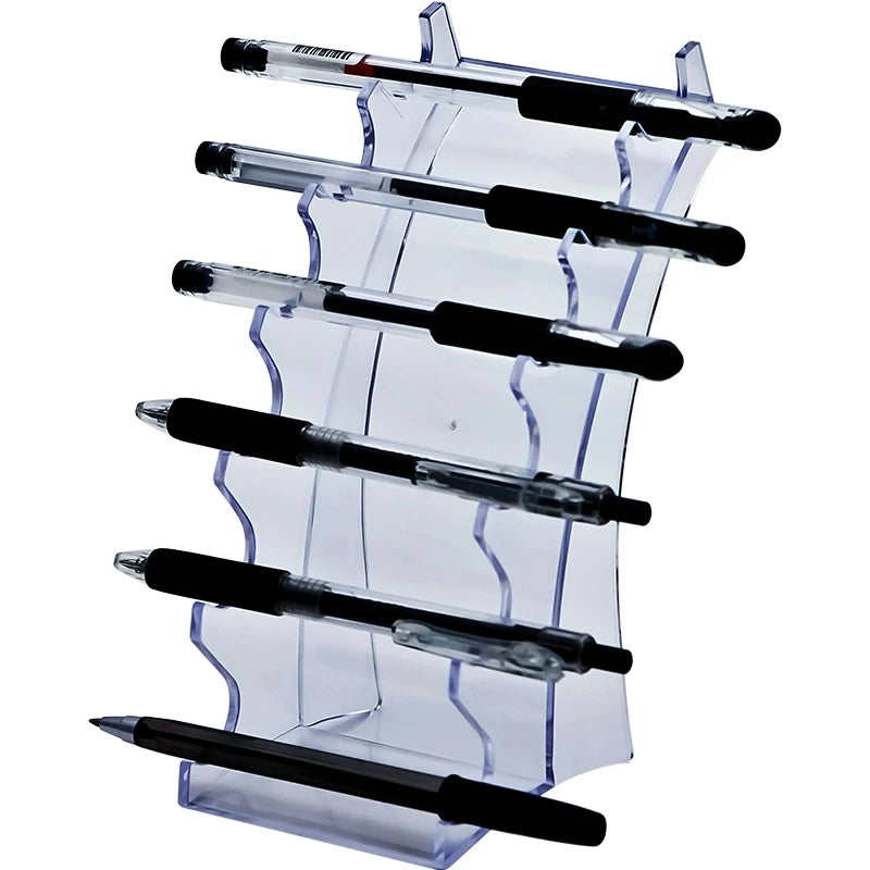 KEJEA Manufacture Transparent Plastic Desk Organizer with Pen Holder Rack for Stationery Store Wholesale Supply