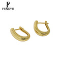 18K Gold U Shape Huggies Hoop Earrings 925 Sterling Silver Minimalist Geometric Clasp Earring for Women Custom Jewelry Wholesale