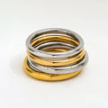 Fenny 18K PVD Gold Plated Wholesale No Fade Simple Fashion Thick 10mm&8mm Hollow Bangle Stainless Steel Bracelet for Women
