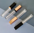 2021 Luxury Rose Gold Empty Lip Gloss Wand Tubes 5ml Plastic Custom Cosmetic Lipstick Containers Square Skin Care Labeling