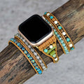 Popular Removable Jewelry 5-Layer Soft Lightweight Comfortable Bracelet Smart Watch Strap Handmade Natural Multi Stone Crystals