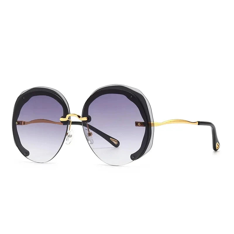 Luxury Round Tr90 Rimless Rimless Mens Large Mens Uv400 Sunglasses Best Glasses Frames for Men Sunglasses