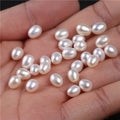 Natural Pearls Wholesale 5-6mm White Rice Freshwater Pearl Loose Beads