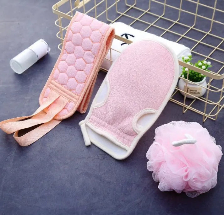 Exfoliating Sponge Pad Towel Loofah Sponge Pouf Bath Shower Scrubber for Shower for Women Men to Deep Clean