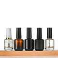 Wholesale Empty Gel Glass Nail Polish Bottle with Brush Black Screen Printing Surface for Nail Polish Oil
