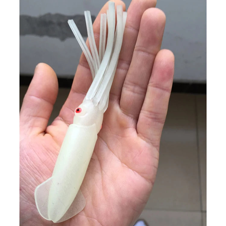 In Stock Luminous Soft Squid Fishing Lures for Jigs Mixed Color Big Game Fishing Luminous Squid Skirts Artificial Jigging Bait