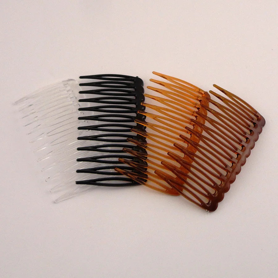 12-Tooth Plain Plastic Hair Combs 3.8cm*6.8cm Side Comb for DIY Bridal Crown Hair Accessories