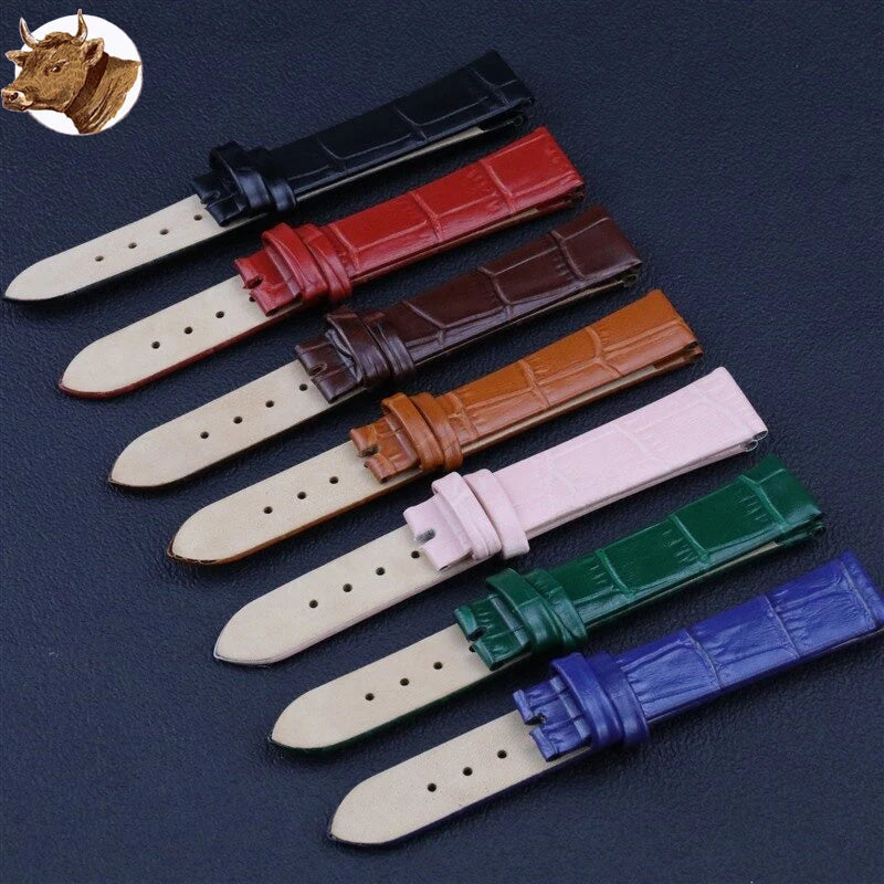 Watch Strap Without Buckle Real Animal Skin Watch Band Handmade Full Grain Leather Bamboo Texture Accessories Top Quality