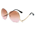 Ins Women Men Rimless Metal Sun Glasses Big Oversized Trendy Uv400 Fashion Sunglasses Eyewear
