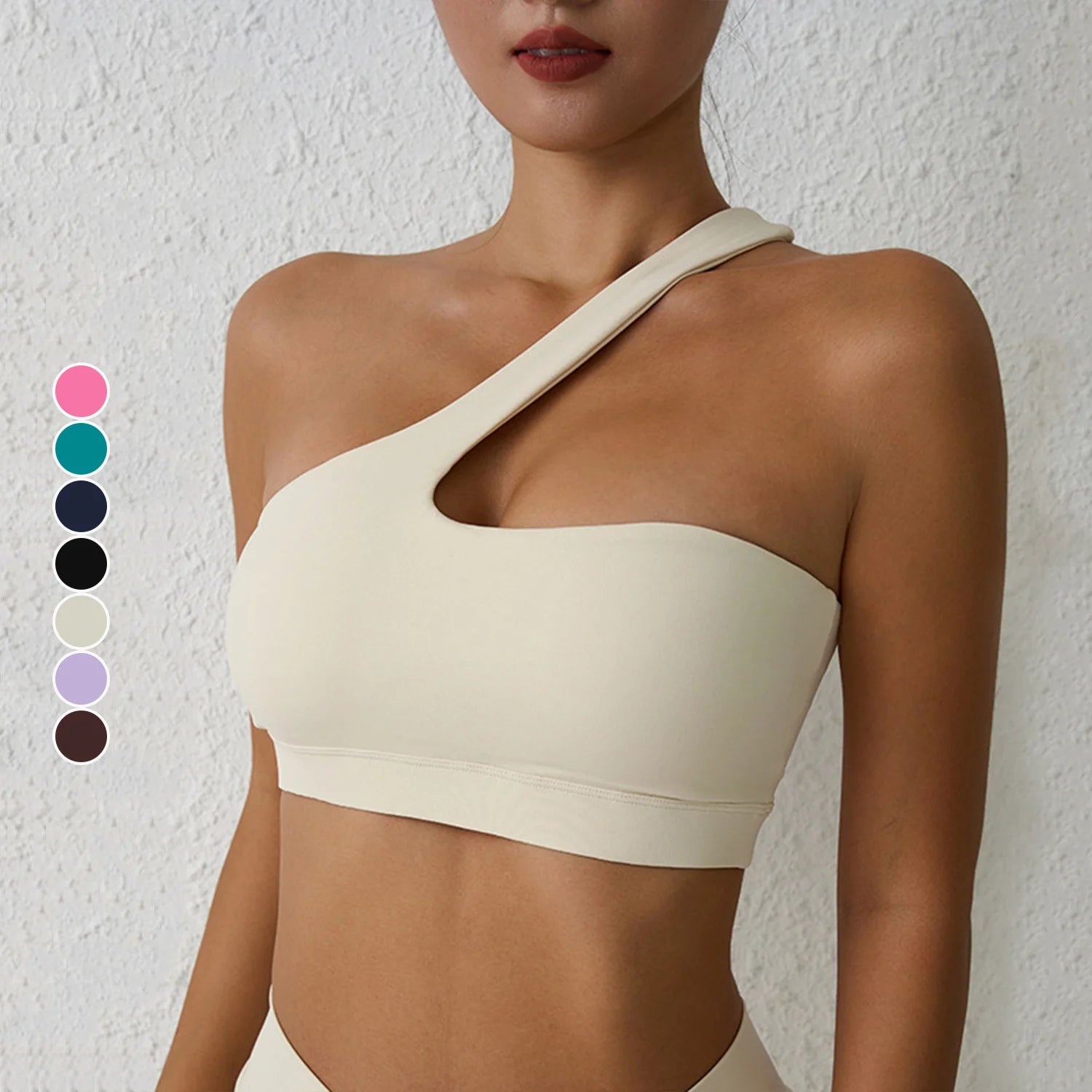 Women's Detachable Back Yoga Bra Top Single Shoulder Fitness Suit Detachable Back Breathable Sports Bra