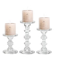 Wholesale Bamboo Shape Thick Pillar Glass Candle Stand Candle Holders Glass Candlestick for Wedding Decorations