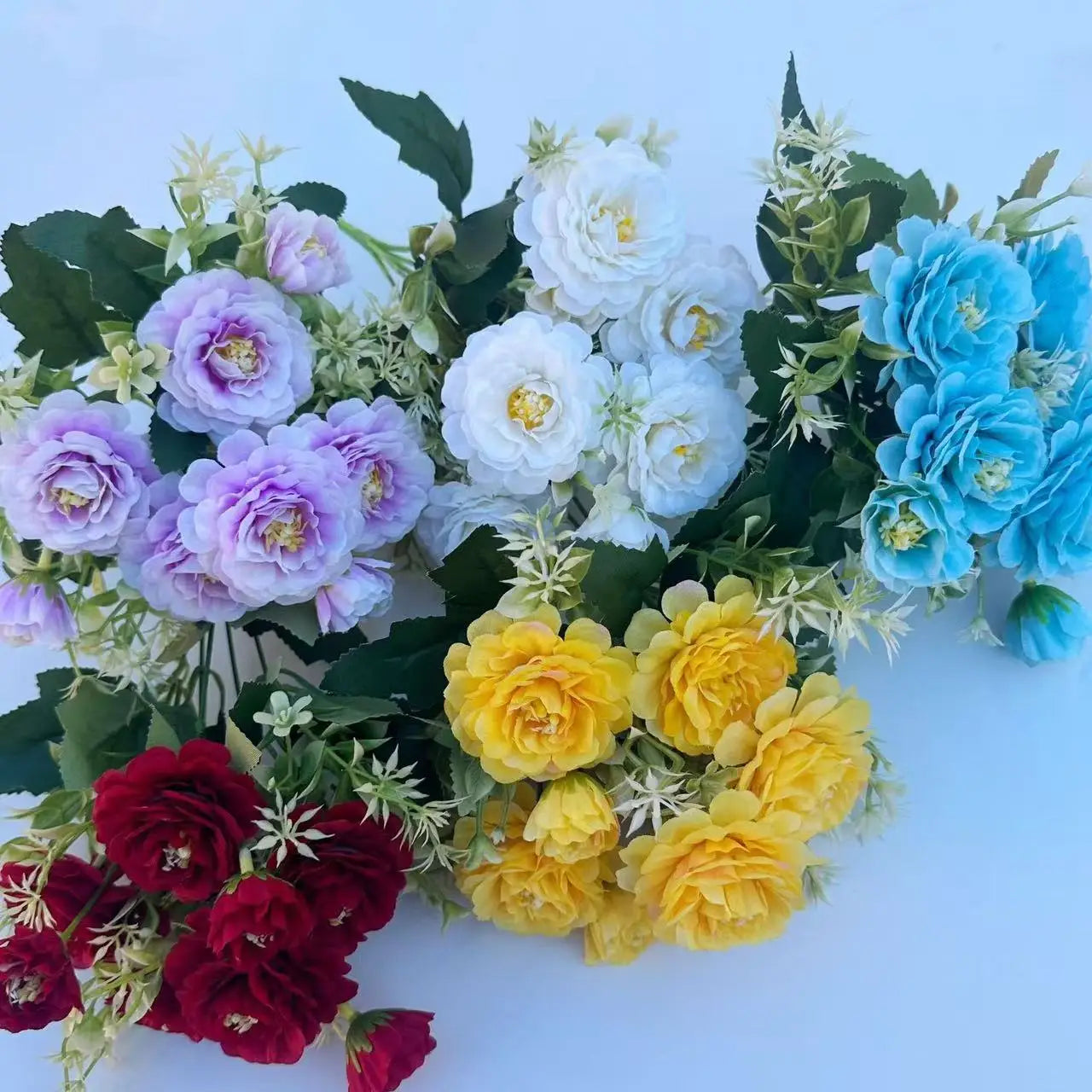 European-style Bouquet of Chrysanthemums Peonies and Roses for Rural-style Home Decoration Handed Flower for Stage