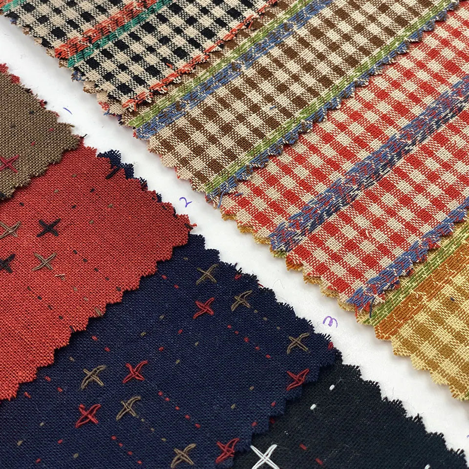New Designs Woven Small square Jacquard Stripe Plaid Yarn Dyed 100% Cotton Dobby Fabric for Shirt Pant