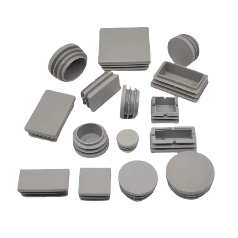 SDPSI  Anti-Skid Furniture Protector Grey PP Table Chair Feet Stick Cover Tube Pipe End Caps Round/Square/Rectangle
